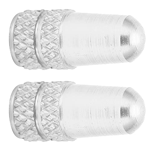 Tire Valve Dust Caps, Valve Stem Covers 2Pcs Valve Caps Valve Stem Cover Aluminum Alloy 2Pcs Valve Caps Tire Valve Caps Dust Covers (Silver Color)