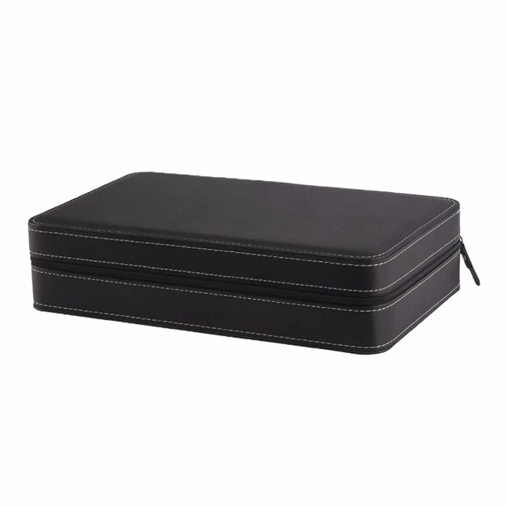 XBTGS Caja de reloj de 6/10/12 ranuras, elegante reloj de pulsera, caja de regalo, organizador de almacenamiento, color gris