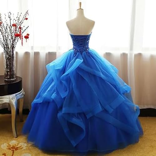 blue dress Quinceanera Dress Strapless Lace Up Party Prom off The shoulder Formal Ball Gown Classic Lace Princess3
