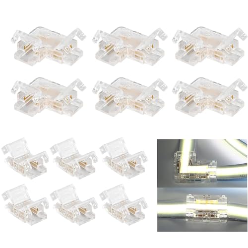 ENQIMAOYI 2 Pin 8mm Mini COB LED Strip Connectors
