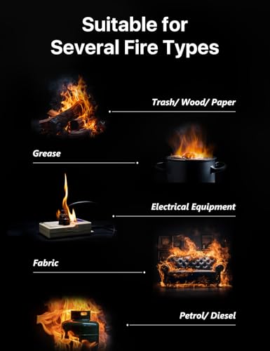 PLEMO Fire Extinguisher, Fire Extinguisher for Home, Compact Fire Spray for Car, Kitchen, Truck, F62N, 1-Pack