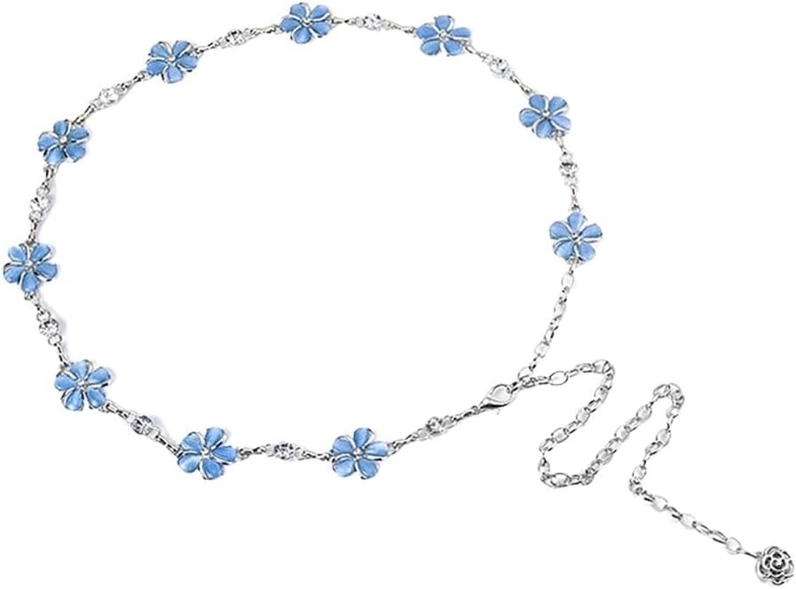 Flower Waist Chain Belt Decoration Dress Sweet Metal Chain Korean Dress Belt