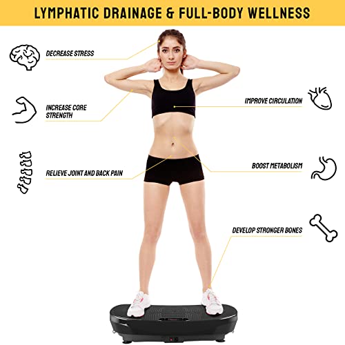 3D Vibrationsplatte mit Trainingsbänder | extra groß Slim und rutschfest | Ultra leiser Motor | Bluetooth Lautsprecher… – Bild 5