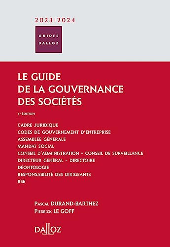 livre Le guide de la gouvernance des sociétés 2023/24