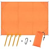 BROTOU Compact Beach Pocket Blanket for Outdoor Camping,Hiking,Travel,Festival, Sports Sand Proof Picnic Mat Quick Dry Ground Cover Tarp(Size 79”x55”) (Blue) (Orange)