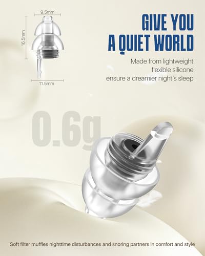 Image of Ear Plugs for Sleeping, Comfy Reusable Earplugs for Sleep, Snoring, Deep Focus, Travel, Noise Sensitivity, Tinnitus Relief, Flexible Silicone Hearing Protection, 27dB Noise Reduction,BKBU