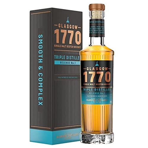 GLASGOW DISTILLERY 1770 SINGLE MALT SCOTCH WHISKY TRIPLE DISTILLED 50 CL