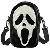 Tapp Collections Scream Ghost Face PU Crossbody Goth Sling Bag for Men And Women - Black Bag/White Mask