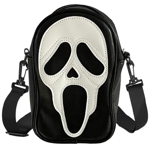 Tapp Collections Scream Ghost Face PU Crossbody Goth Sling Bag for Men And Women