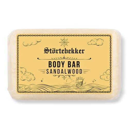 Störtebekker® Premium Body Bar Sandelholz | Festes Duschgel Männer | Feste Duschseife Herren & Damen | Natürliche Reinigung, herrlicher Duft | handgefertigt & ohne Zusätze (120g)