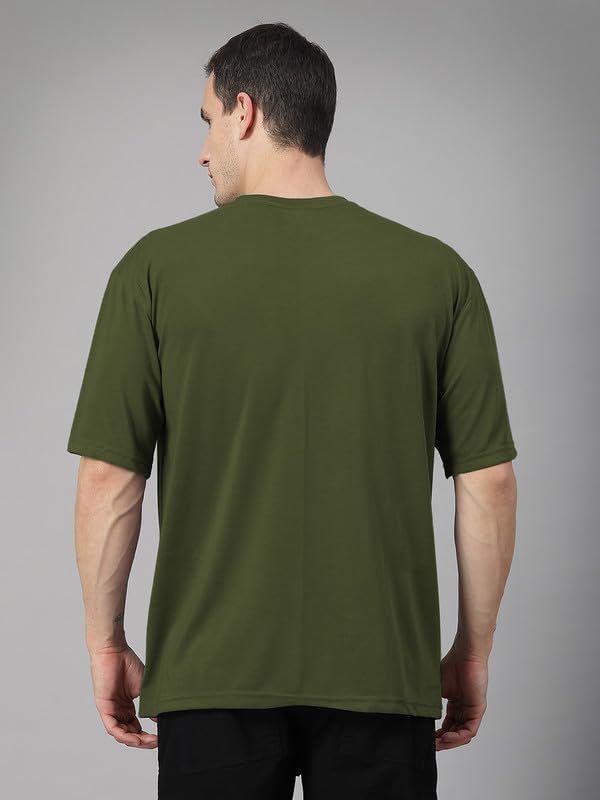 Image of CHKOKKO Oversized Tshirt for man Solid Classic Round Neck Loose Fit Half Sleeve Soft and Comfortable Casual Stylish wear for Summer