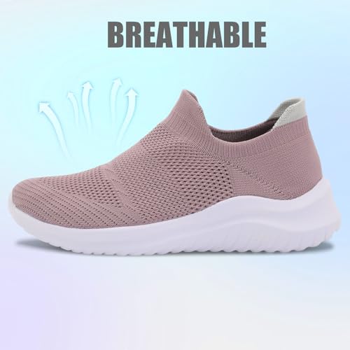 Womens Slip On Walking Shoes Mesh Casual Lightweight Breathable Workout Sneakers Non-Slip Hiking Shoes3