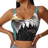 HYTTER North American Bald Eagle Prints - Chaleco deportivo para mujer, para yoga, entrenamiento, fitness, casual, sin mangas, para niñas atléticas, Negro, S