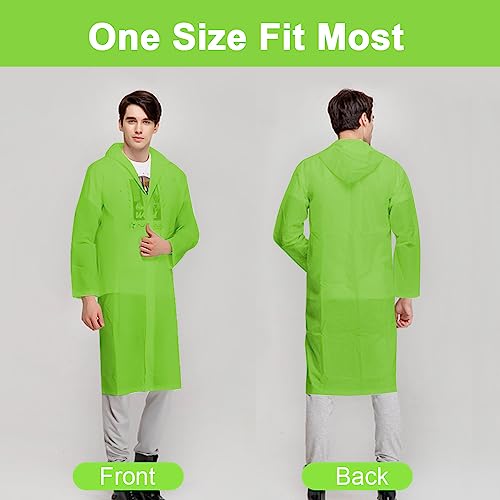 Vicloon Regenponcho, 2 Stück Regenponcho Festival Einweg, Unisex Wiederverwendbar Transparent Regenmantel, PEVA Tragbarer Wasserdicht Regencape, für Reisen, Wandern, Radfahren & Camping