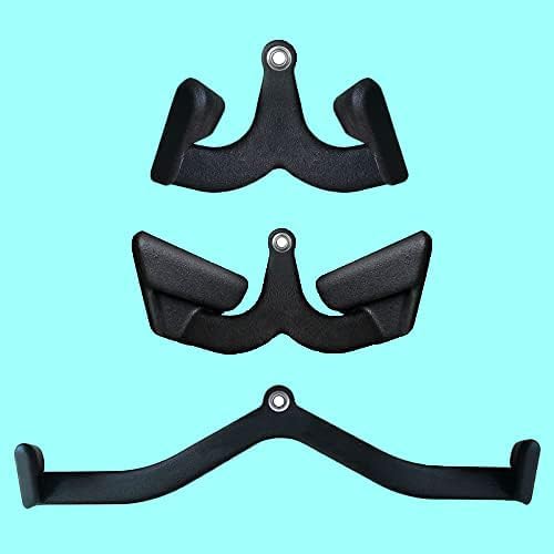 mag grip set of 5 lat pull down bar for cable machine, lat pulldown attachments t bar v bar cable attachment, back tricep bar strength training handle