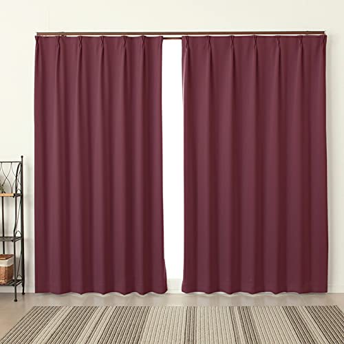 Amazon｜【受注生産品】1級遮光カーテン 防炎 断熱 5265ワインレッド