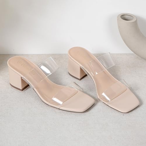 Glamnest White Heels Sandals for Women Two Strap Square Open Toe 2 Inch Low Chunky Block Heel Slip On Graduation Shoes White Sandals Dressy Summer 2026 White Size 6.5 by Glamnest - Used condition - Image 8