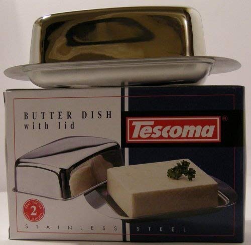 Kitchencookshop Stainless Steel Butter Dish4051, 12x9x5 Centimeters