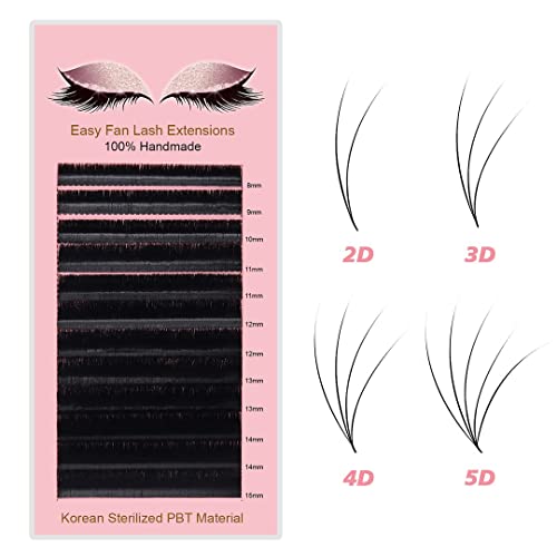 DoDo Premium Easy Fan Volume Lashes Extensions| Rapid Blooming Eyelash Extension .03/.05/.07mm C/D/CC/DD Curl Self Fanning Lashes Tray Soft Matte Application-Friendly