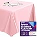 Gee Di Moda Rectangle Tablecloth - 90 x 132" Inch - Pink Rectangular Table Cloth for 6 Foot Table in Washable Polyester - Great for Buffet Table, Parties, Holiday Dinner, Wedding & More