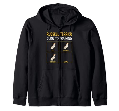 Funny Russell Terrier Guide To Training Dog Obedience Zip Hoodie, Black