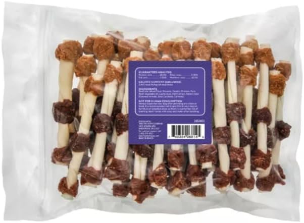 Retriever Real Beef Rawhide Pork, Chicken and Beef Flavor Kabobs Dog Chew Treats, 45 ct. (Medium)