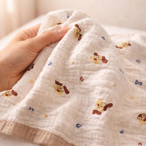 Image of 100% Cotton 6-Layer Muslin Baby Blanket | Super Soft, Breathable & All Seasons Multipurpose Blanket for Babies (Dog)