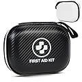 Small First Aid Kit - 185 Pieces Waterproof Emergency Kit for Home, Car, Travel, Camping, Hiking & Outdoor - Portable Hard Case Survival Kit with Premium Supplies(Black/White)