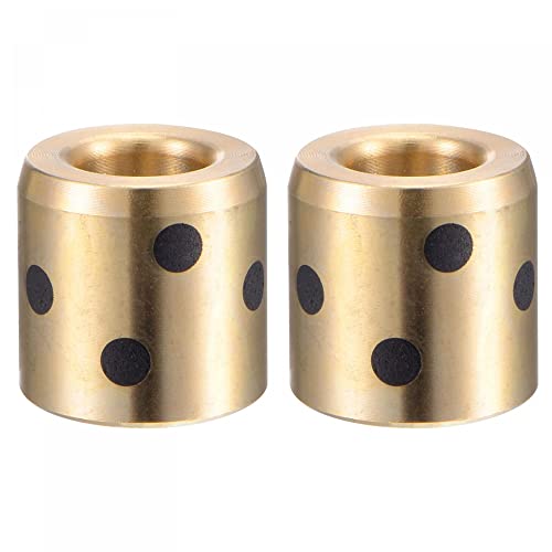 uxcell Sleeve Bearings 8mm Bore 15mm OD 15mm Length Wrapped Oilless Bushings Brass Graphite 2pcs