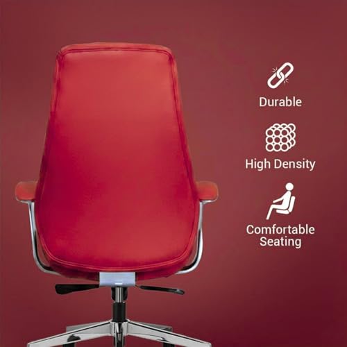 Image of Kepler Brooks Premium Executive Office Chair | Ergonomic High Back Leatherette Chair with Quilted Design, Adjustable Height & Multi Lock Recliner Tilt | Heavy-Duty Metal Base | Maroon