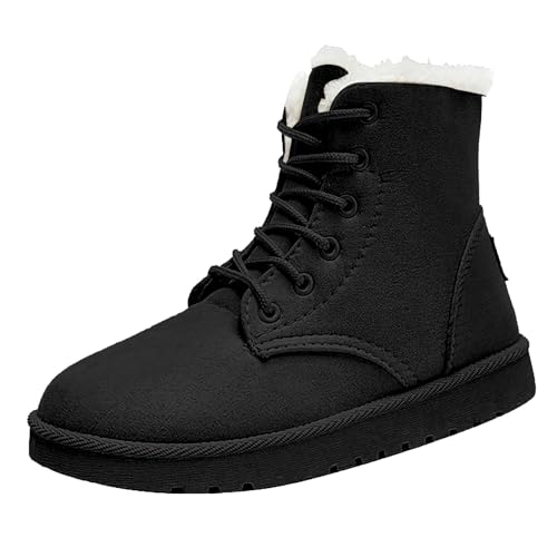 Bottes de neige en cuir synthétique noir taille 39.5 avec doublure fourrure