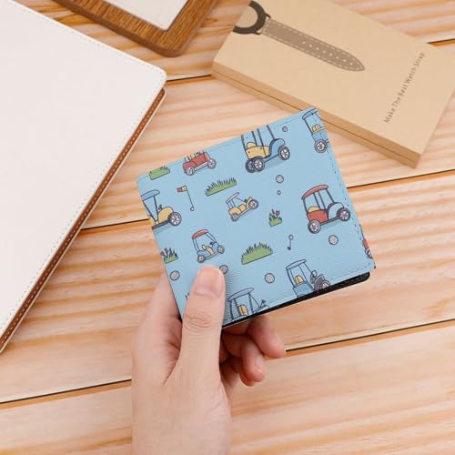 Golf Cart And Equipment Coin Purse PU Leather Bifold Wallet Small Change Purse Pouch Front Pocket Wallets4