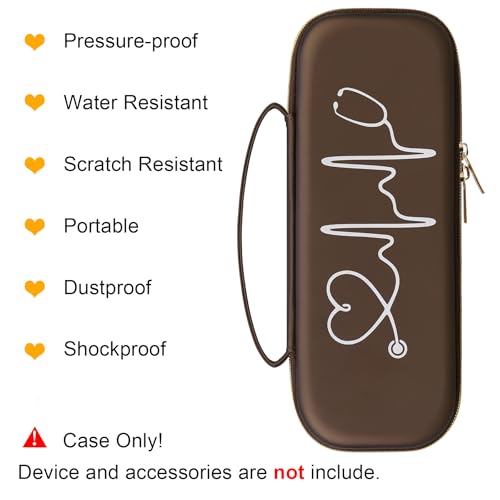 BOVKE Stethoscope Case for 3M Littmann Classic III Monitoring, Lightweight II S.E, MDF Acoustica Deluxe Stethoscopes - Extra Room for Medical Bandage Scissors EMT Trauma Shear and LED Penlights, Brown - Thumbnail 3