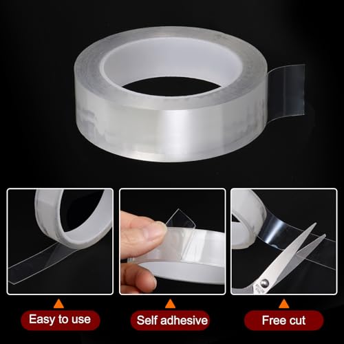 Image of HARFINGTON Caulk Strip Tape Clear 1.2 inch x32.8ft Waterproof Sealing Tape with Sealing Tool for Kitchen Cooktop Sink Bathtub Shower Toilet