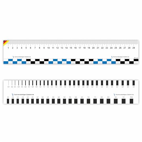 Sachverständigen-Zubehör® Rissmonitor als [flexibel Risskarte] 2er Set 30 cm | Messlehre | Spaltmaß Risslineal Rissbreitenmesser | Rissbreitenlineal | Risslineal | Risskarte | Sachverständiger