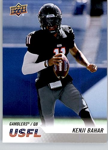 2023 Upper Deck USFL Base #20 Kenji Bahar Houston Gamblers Official United States Football League Trading Card in Raw (NM or Better) Condition