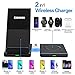 COSOOS Dual Wireless Charger, Wireless Charging Stand for iPhone 16 Pro Max/16 Pro/15/14/13/12/11/Xs/X, Airpods 4/3/Pro,Samsung Galaxy S24/S23,Samsung Watch,Galaxy Buds (with Fast Adapter)