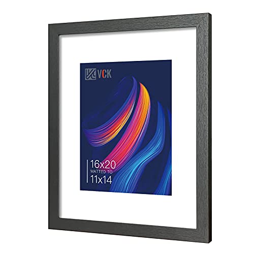 Vck 16X20 Picture Frame Set Of 2 Display Pictures 11X14 With Mat Or 16X20 Without Mat, Wall Gallery Poster Frames,Horizontal And Vertical Formats Black #TOP2