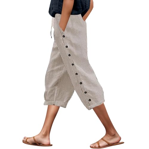 Pantalon capri rayures pour vos journées d'été et vacances en bord de mer