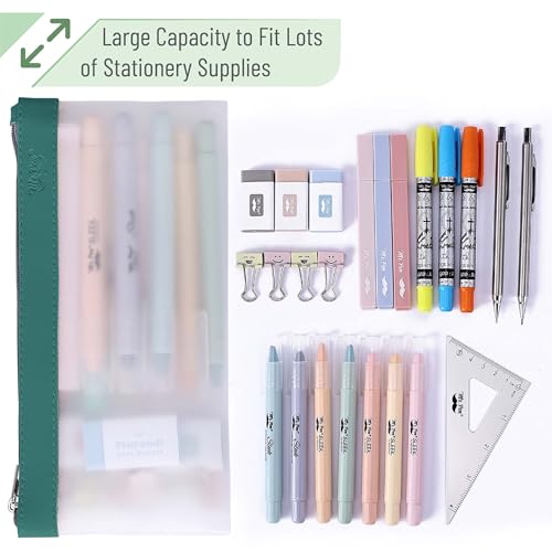 Image of Mr. Pen- Clear Pencil Pouch, 8.50 inchx4.25 inch, 6 Pack, Durable TPU Material | Medium Water-Resistant Pencil Bags with Smooth Zipper, Multipurpose Clear Pouch for Stationery, School, Office