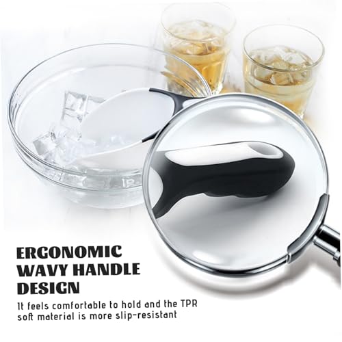 Cubo de hielo con diseño transparente y apilable para congelador con tapa higiénica y cuchara 6