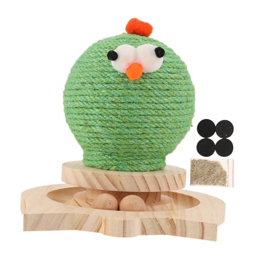 BESPORTBLE rascador para Gatos Pluma de Gato Alfombrilla para rascar Gatos rascador de Gatos raspador Gato de Control Remoto Adorable Gatito de Juguete Adorable Gato de Juguete sisal Green