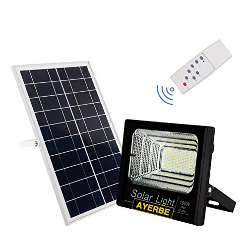 Foco Solar Ayerbe Con Bateria Recargable Con Mando A Distancia (200 Vatios)