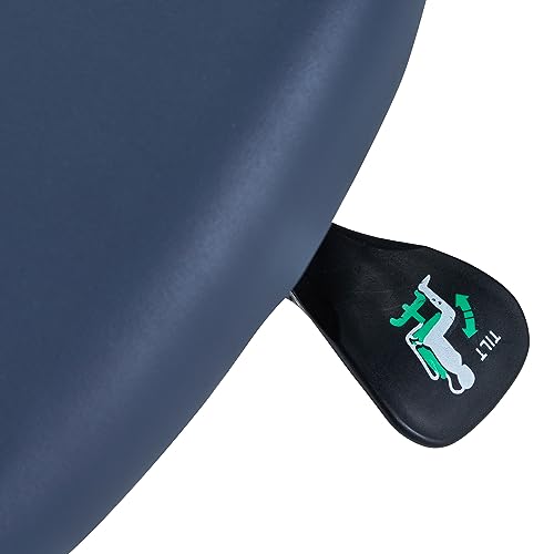 Master Massage Berkeley Ergonomic Saddle Stool with Backrest, Adjustable Split-Seat Design, Hydraulic Swivel Rolling Chair for Posture Correction, Blue - Thumbnail 6