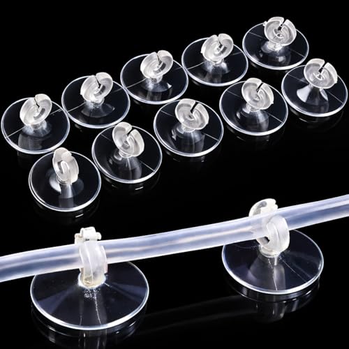 Image of VAYINATO Transparent Airline Oxygen Tube Suction Cup Holder for Aquarium Fish Tank (Model A) (Pack of 20) by Petzlifeworld