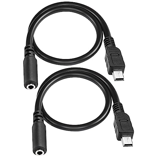 MEIRIYFA Mini USB mâle à 3,5 mm audio câble, 5 broches Mini USB à 3,5 mm femelle trrs câble adaptateur Jack quadripôle pour casque micro à clip actif -...