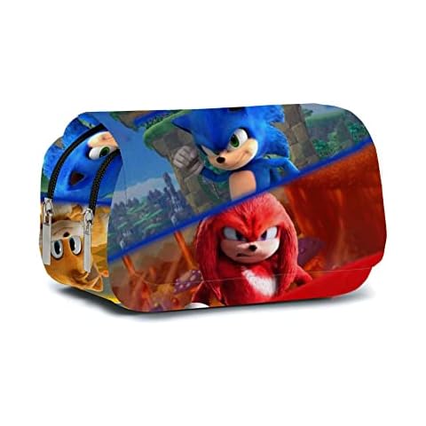 Hegehog Pencil Case Pen Case Bag Portable Stationery Case Pen Bags Pouch Holder Game Pencil Cases Double Layer Storage Bag for Child Girls Boys and Adults Cover