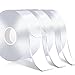 9 Meters Doppelseitiges Klebeband Extra Stark, 3 Rollen Dünn Klebeband Doppelseitig, Waschbares Spurlos Transparent Nano Double Sided Tape für Teppich, Foto Wand, Küche, Zuhause, Auto oder Outdoor