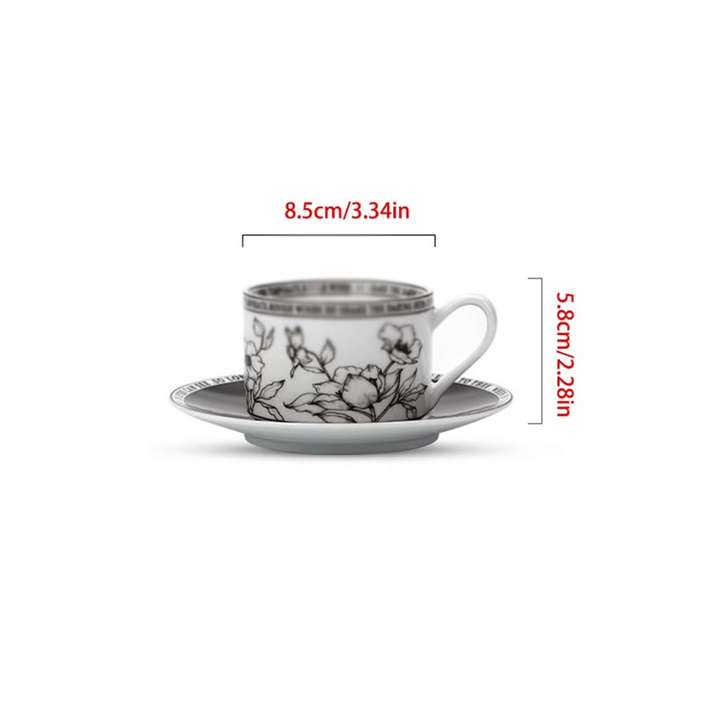 ENGENDER Tazas Cafe Taza De Café Esmaltada Cerámica con Platillo For Beber En Casa Y Uso La Oficina Mug Cups