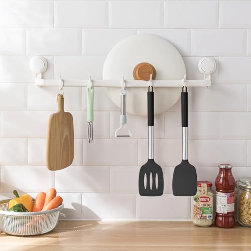 Heat-Resistant Silicone Spatula Set - 2 Pcs Non-Stick Flexible Turner for Cooking, Baking, and Frying, BPA-Free Large Black Spatulas - Image 7